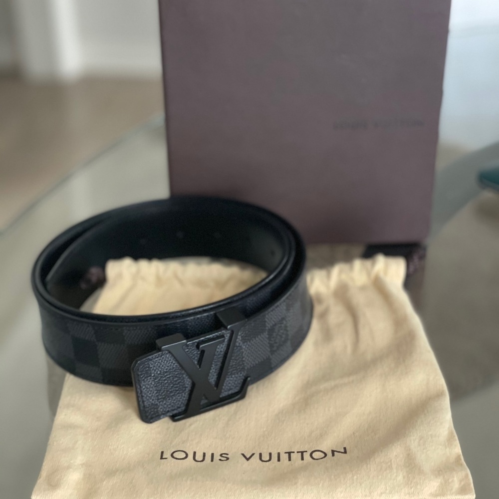 Louis Vuitton Initiales 40MM Damien Graphite Belt